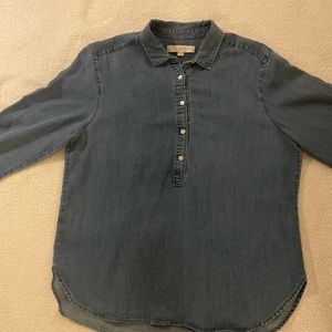 Ann Taylor Loft top.  Size L. Light denim blue.